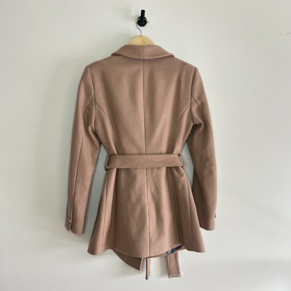 Ted Baker Rytaa Light Pink Short Belted Wool Pea Coat sz 3 - Picture 7 of 11